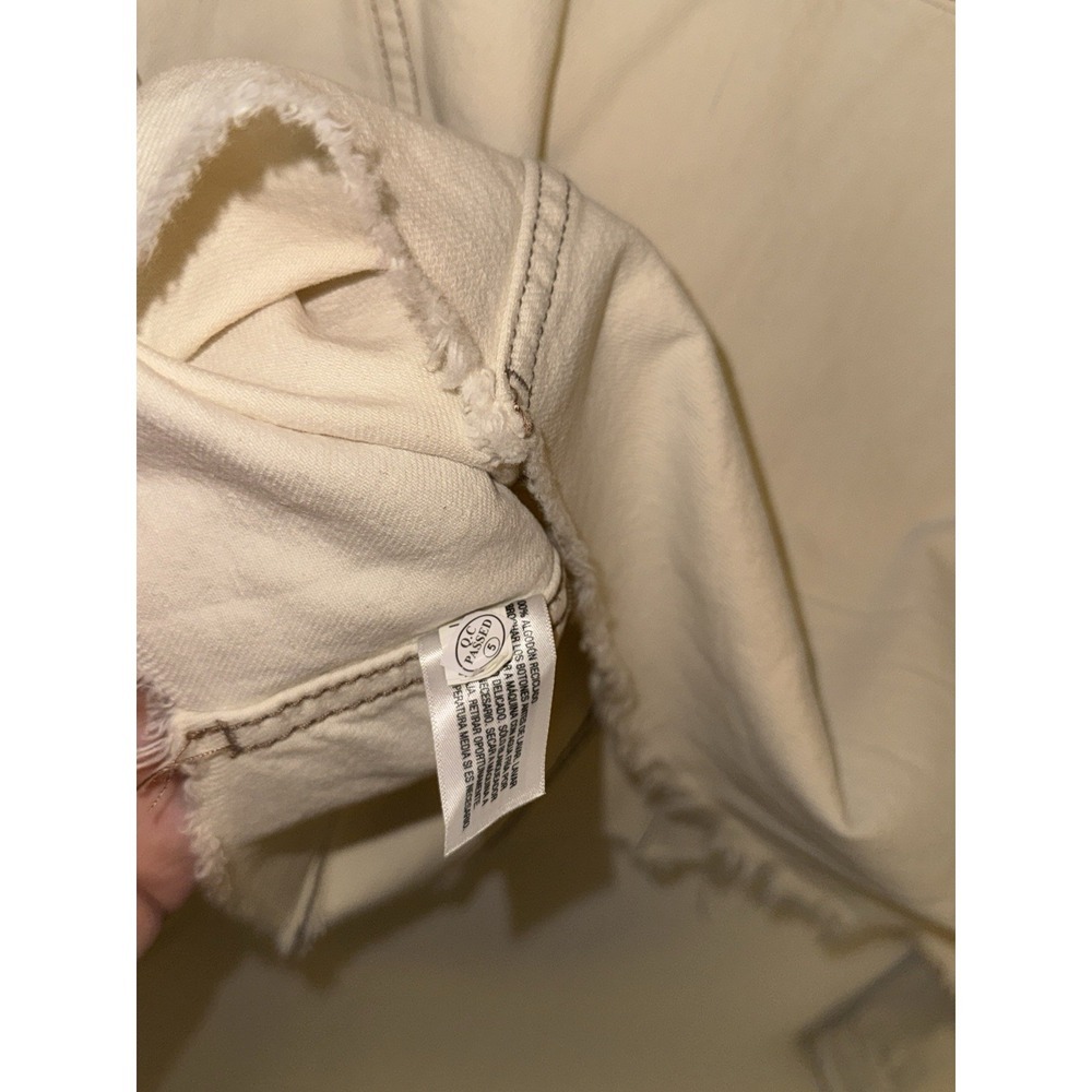 Wild Fable Cream Cropped Denim Trucker Jacket XL Raw Hem NWOT - Picture 10 of 11